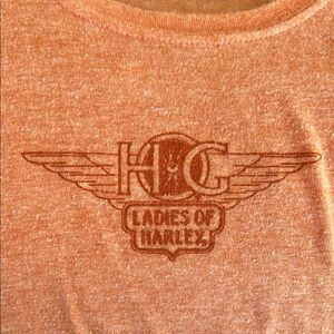 Harley Davidson Orange Graphic Women's Top